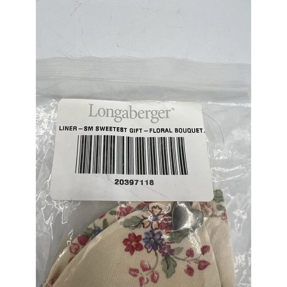 Longaberger Small Sweetest Gift Basket Fabric Liner Floral Bouquet #20397118 NEW